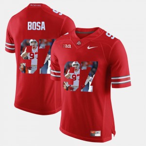 #97 Nick Bosa Ohio State Buckeyes Pictorial Fashion Men's Jersey - Scarlet