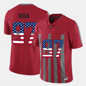 #97 Nick Bosa Ohio State Buckeyes US Flag Fashion For Men's Jersey - Scarlet