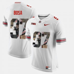 #97 Nick Bosa Ohio State Buckeyes Pictorial Fashion Men Jersey - White