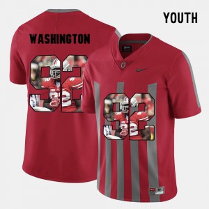 #92 Adolphus Washington Ohio State Buckeyes Pictorial Fashion For Kids Jersey - Red