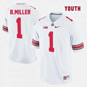#1 Braxton Miller Ohio State Buckeyes Kids College Football Jersey - White