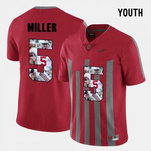 #5 Braxton Miller Ohio State Buckeyes Pictorial Fashion Youth Jersey - Red