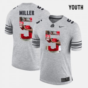 #5 Braxton Miller Ohio State Buckeyes Youth Pictorial Gridiron Fashion Pictorital Gridiron Fashion Jersey - Gray