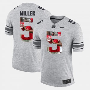 #5 Braxton Miller Ohio State Buckeyes Men Pictorital Gridiron Fashion Pictorial Gridiron Fashion Jersey - Gray