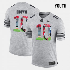 #10 CaCorey Brown Ohio State Buckeyes Kids Pictorial Gridiron Fashion Pictorital Gridiron Fashion Jersey - Gray