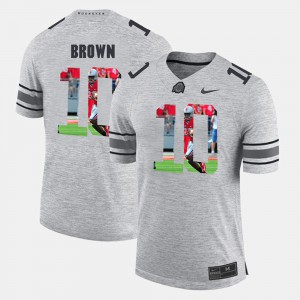 #10 CaCorey Brown Ohio State Buckeyes Pictorital Gridiron Fashion For Men's Pictorial Gridiron Fashion Jersey - Gray