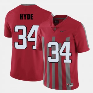 #34 CameCarlos Hyde Ohio State Buckeyes Men's College Football Jersey - Red