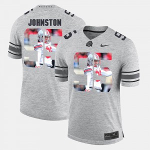 #95 Cameron Johnston Ohio State Buckeyes Pictorital Gridiron Fashion Pictorial Gridiron Fashion Mens Jersey - Gray