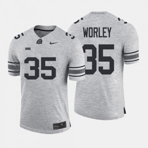 #35 Chris Worley Ohio State Buckeyes Gridiron Gray Limited Gridiron Limited Men Jersey - Gray