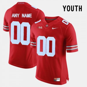 #00 Ohio State Buckeyes College Limited Football Youth(Kids) Custom Jersey - Red