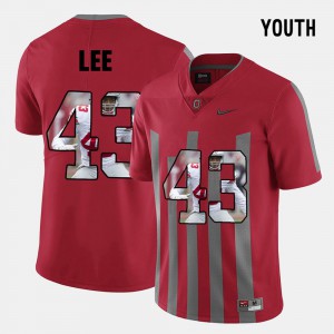 #43 Darron Lee Ohio State Buckeyes Pictorial Fashion Youth Jersey - Red