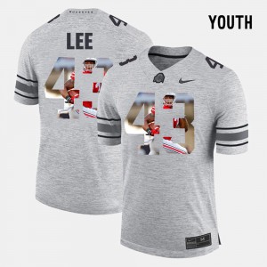 #43 Darron Lee Ohio State Buckeyes Youth Pictorital Gridiron Fashion Pictorial Gridiron Fashion Jersey - Gray