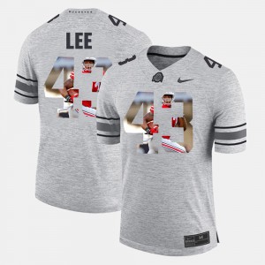 #43 Darron Lee Ohio State Buckeyes Pictorital Gridiron Fashion Pictorial Gridiron Fashion For Men's Jersey - Gray