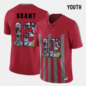 #12 Doran Grant Ohio State Buckeyes Kids Pictorial Fashion Jersey - Red