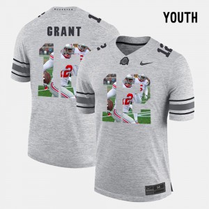 #12 Doran Grant Ohio State Buckeyes Pictorital Gridiron Fashion Pictorial Gridiron Fashion Youth(Kids) Jersey - Gray