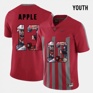 #13 Eli Apple Ohio State Buckeyes Pictorial Fashion Youth(Kids) Jersey - Red