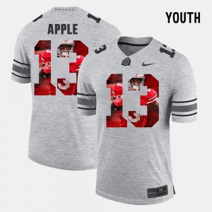 #13 Eli Apple Ohio State Buckeyes Kids Pictorial Gridiron Fashion Pictorital Gridiron Fashion Jersey - Gray