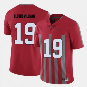 #19 Eric Glover-Williams Ohio State Buckeyes For Men's College Football Jersey - Red