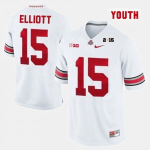 #15 Ezekiel Elliott Ohio State Buckeyes Youth(Kids) College Football Jersey - White