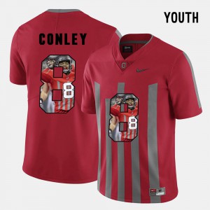 #8 Gareon Conley Ohio State Buckeyes Pictorial Fashion Kids Jersey - Red