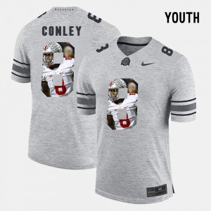 #8 Gareon Conley Ohio State Buckeyes Pictorial Gridiron Fashion Pictorital Gridiron Fashion Youth(Kids) Jersey - Gray