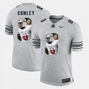 #8 Gareon Conley Ohio State Buckeyes Men Pictorial Gridiron Fashion Pictorital Gridiron Fashion Jersey - Gray