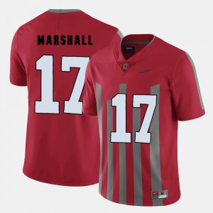 #17 Jalin Marshall Ohio State Buckeyes College Football For Men's Jersey - Red