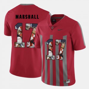 #17 Jalin Marshall Ohio State Buckeyes Men Pictorial Fashion Jersey - Red