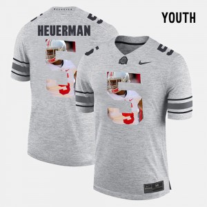 #5 Jeff Heuerman Ohio State Buckeyes Pictorital Gridiron Fashion Youth(Kids) Pictorial Gridiron Fashion Jersey - Gray