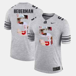 #5 Jeff Heuerman Ohio State Buckeyes Pictorial Gridiron Fashion Pictorital Gridiron Fashion Mens Jersey - Gray