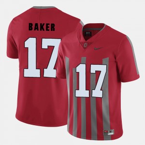 #17 Jerome Baker Ohio State Buckeyes For Men's College Football Jersey - Red