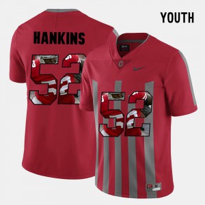 #52 Johnathan Hankins Ohio State Buckeyes For Kids Pictorial Fashion Jersey - Red