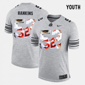 #52 Johnathan Hankins Ohio State Buckeyes Kids Pictorial Gridiron Fashion Pictorital Gridiron Fashion Jersey - Gray