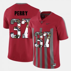 #37 Joshua Perry Ohio State Buckeyes Men Pictorial Fashion Jersey - Red