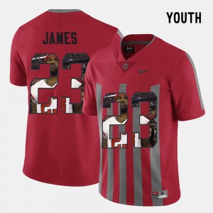 #23 Lebron James Ohio State Buckeyes Pictorial Fashion Youth(Kids) Jersey - Red