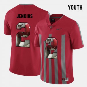 #2 Malcolm Jenkins Ohio State Buckeyes Kids Pictorial Fashion Jersey - Red