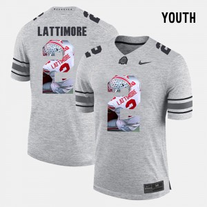 #2 Marshon Lattimore Ohio State Buckeyes Pictorital Gridiron Fashion Youth(Kids) Pictorial Gridiron Fashion Jersey - Gray