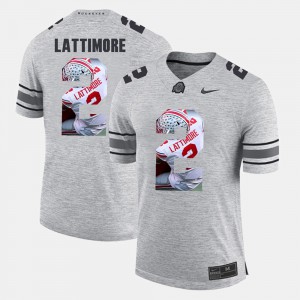 #2 Marshon Lattimore Ohio State Buckeyes Pictorital Gridiron Fashion Pictorial Gridiron Fashion Mens Jersey - Gray