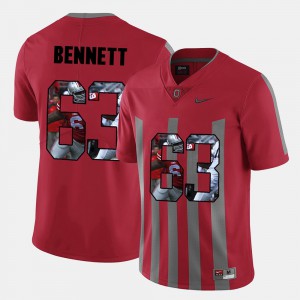 #63 Michael Bennett Ohio State Buckeyes Pictorial Fashion Men Jersey - Red