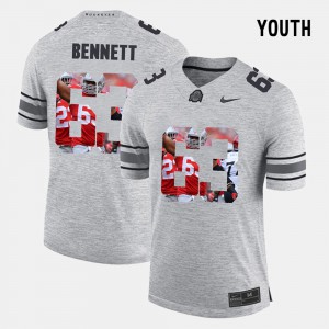 #63 Michael Bennett Ohio State Buckeyes For Kids Pictorial Gridiron Fashion Pictorital Gridiron Fashion Jersey - Gray