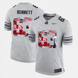 #63 Michael Bennett Ohio State Buckeyes Mens Pictorial Gridiron Fashion Pictorital Gridiron Fashion Jersey - Gray