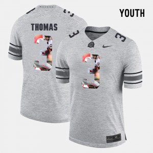 #3 Michael Thomas Ohio State Buckeyes Pictorial Gridiron Fashion Pictorital Gridiron Fashion For Kids Jersey - Gray