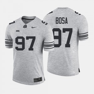 #97 Nick Bosa Ohio State Buckeyes Gridiron Gray Limited Gridiron Limited Men's Jersey - Gray