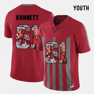 #81 Nick Vannett Ohio State Buckeyes Pictorial Fashion Kids Jersey - Red