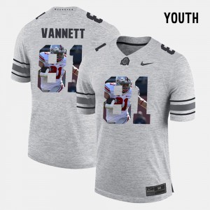 #81 Nick Vannett Ohio State Buckeyes Pictorital Gridiron Fashion Youth(Kids) Pictorial Gridiron Fashion Jersey - Gray