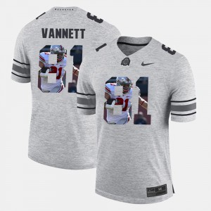 #81 Nick Vannett Ohio State Buckeyes Pictorital Gridiron Fashion Pictorial Gridiron Fashion Men's Jersey - Gray