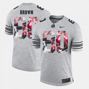 #80 Noah Brown Ohio State Buckeyes For Men's Pictorital Gridiron Fashion Pictorial Gridiron Fashion Jersey - Gray