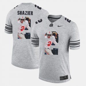 #2 Ryan Shazier Ohio State Buckeyes Pictorital Gridiron Fashion Men's Pictorial Gridiron Fashion Jersey - Gray