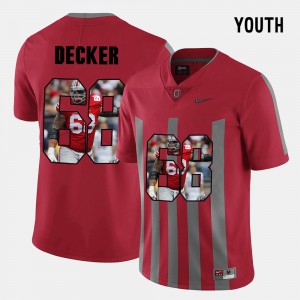 #68 Taylor Decker Ohio State Buckeyes Pictorial Fashion Youth(Kids) Jersey - Red