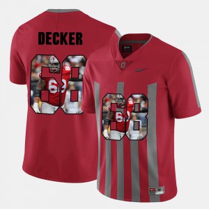 #68 Taylor Decker Ohio State Buckeyes Mens Pictorial Fashion Jersey - Red